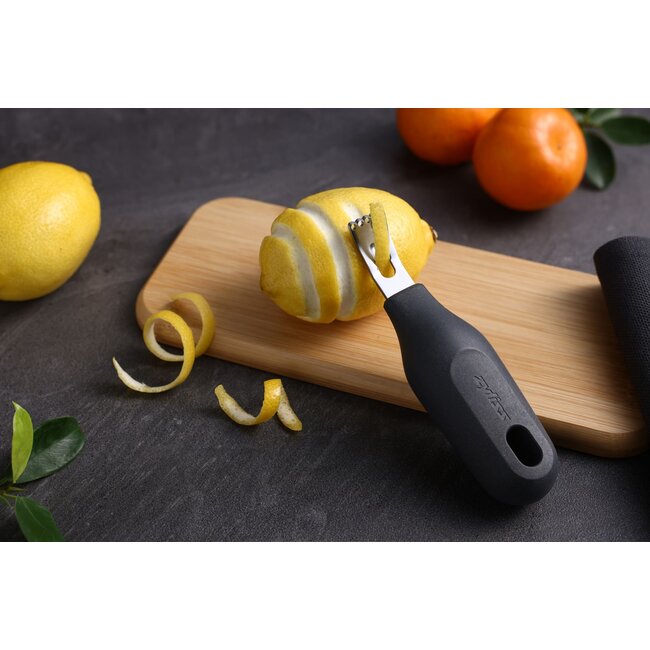 Zyliss Citroenrasp 2-in-1 – Rasp en garneringsmes in één, met ecologisch handvat van tarwestro en roestvrijstalen raspkop