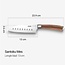 Stahl Santokumes Talon (13 cm): Compacte Precisie met Walnoothout Handvat |