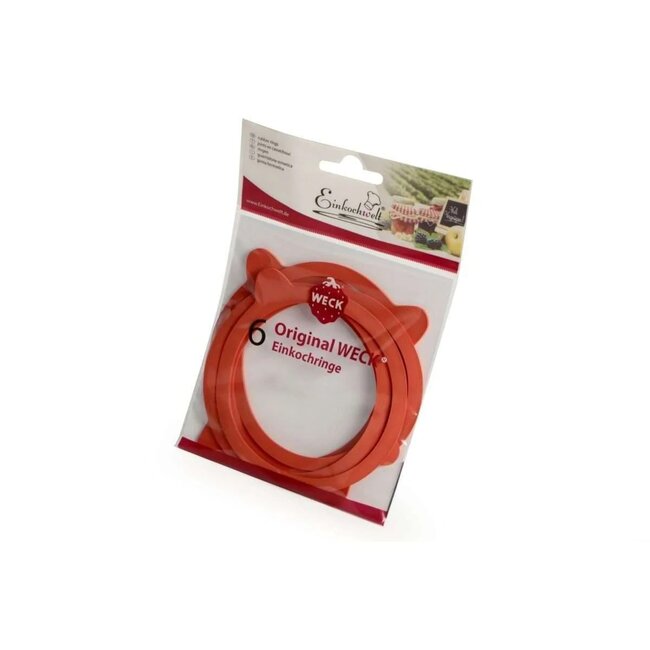 Weck Rubberring 74x86mm – Set van 6 Rubberen Inmaakringen voor Glazen Weckpotten – Perfect voor Luchtdicht Inmaken & Conserveren