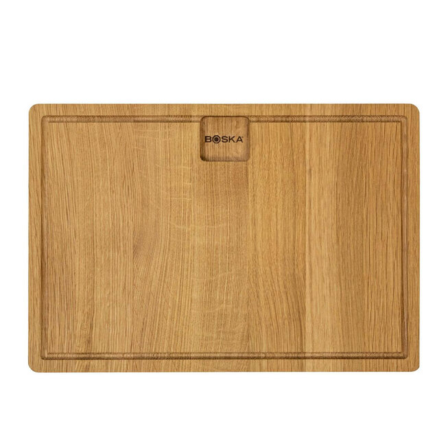 Boska Dining Board Friends M – 33 x 23 cm – Serveertafel van Europees Eikenhout – Met Kruimelopvang en Gripinkepingen – Perfect voor Tapas, Lunch & Borrel – 10 Jaar Garantie