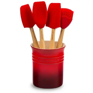 Le Creuset Spatelpot Met Spatels Kersenrood