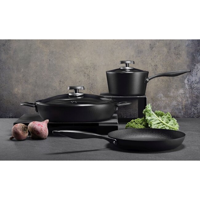 Scanpan Hapjespan - Pro SB+ Induction - 2.4L - 28cm - Stratanium+ Anti-aanbaklaag - Met glazen deksel - 10 jaar garantie