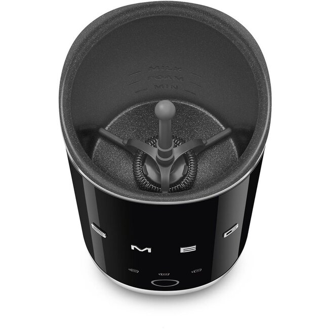 Smeg Melkopschuimer Zwart MFF02BLEU 120ml - Keramische anti-aanbaklaag - Drie functies