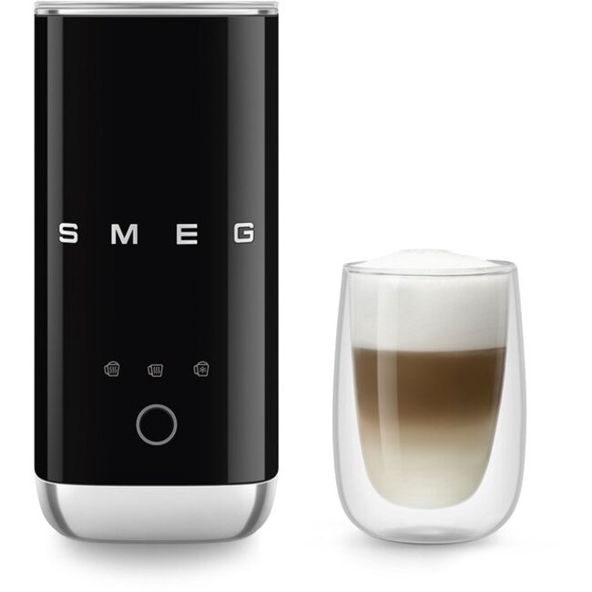Smeg Melkopschuimer Zwart MFF02BLEU 120ml - Keramische anti-aanbaklaag - Drie functies