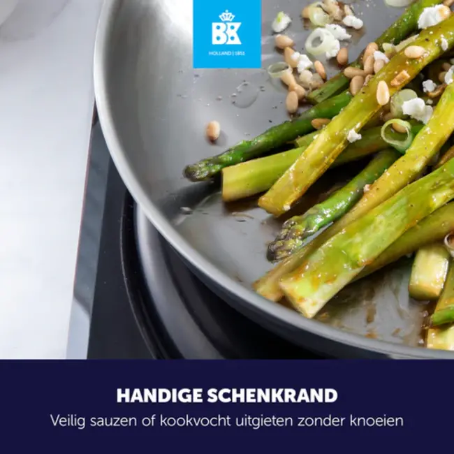 BK Koekenpan RVS – geschikt voor alle warmtebronnen inclusief inductie, ovenbestendig tot 230°C en vaatwasserbestendig