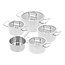 Demeyere Diverto 3 Pannenset – 5-delig – 18/10 Roestvrij Staal – Met Glasdeksels