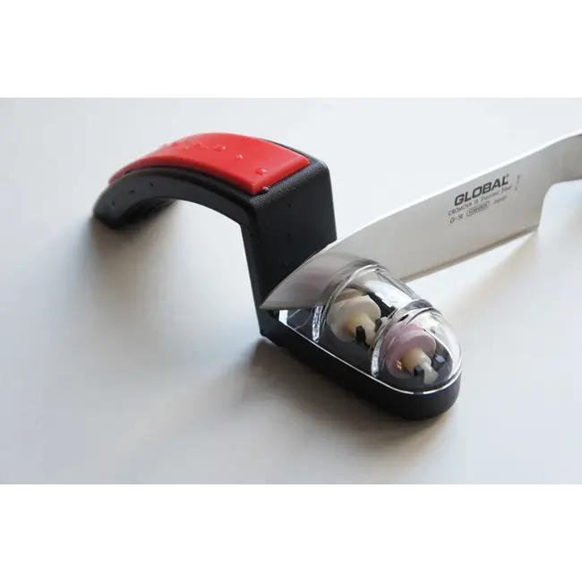 Global Minosharp Waterslijper 0220BR – compacte messenslijper voor scherpe messen - veilig gebruik met watercompartiment