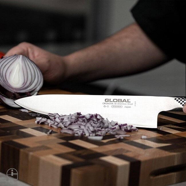 Global Messenset 3-delig G-21138 – koksmes 20 cm, officemes 9 cm en fileermes 15 cm - Japans Cromova 18-staal - ergonomisch en duurzaam