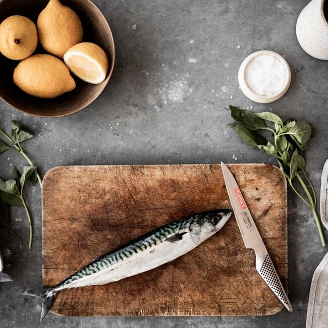 Global Messenset 3-delig G-21138 – koksmes 20 cm, officemes 9 cm en fileermes 15 cm - Japans Cromova 18-staal - ergonomisch en duurzaam