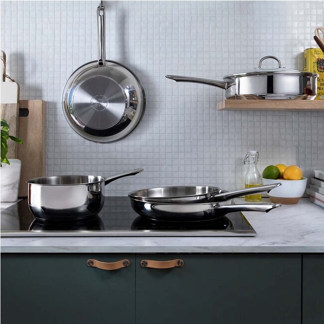 BK Wok Bright RVS 28 cm – ovenbestendig tot 230°C, geschikt voor alle warmtebronnen inclusief inductie, PFAS-vrij en vaatwasserbestendig