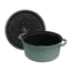 Staub Braadpan Eucalyptus 28 cm Gietijzeren Cocotte, Groene Pan met Deksel en Aroma Regenstructuur voor Malse Gerechten