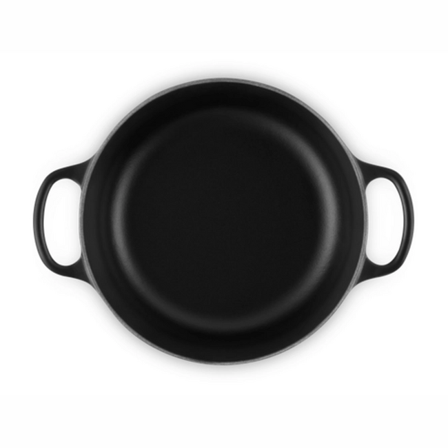 Le Creuset Braadpan Signature Mat Zwart 20 cm, gietijzeren klassieker voor stoofpotten en ovengerechten