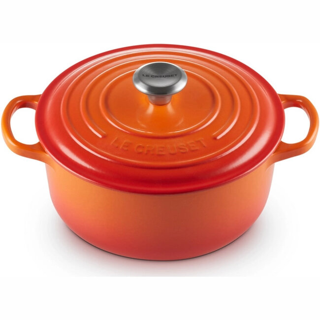 Le Creuset Braadpan Signature Oranjerood 20cm, gietijzeren klassieker voor stoofpotten en ovengerechten