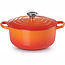 Le Creuset Braadpan Signature Oranjerood (Volcanique) 20 cm, gietijzeren klassieker voor stoofpotten en ovengerechten - 2.4 liter
