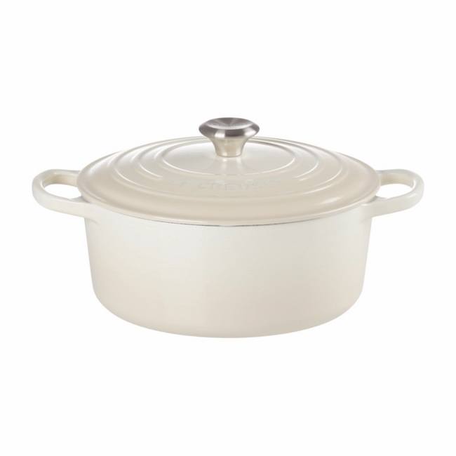 Le Creuset Braadpan Signature Meringue 20 cm, gietijzer met geëmailleerde binnenlaag,