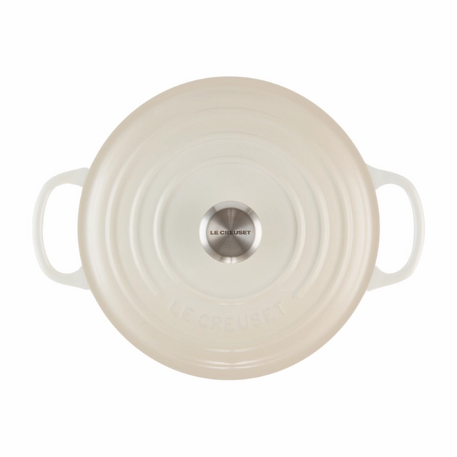Le Creuset Braadpan Signature Meringue 20 cm, gietijzer met geëmailleerde binnenlaag,