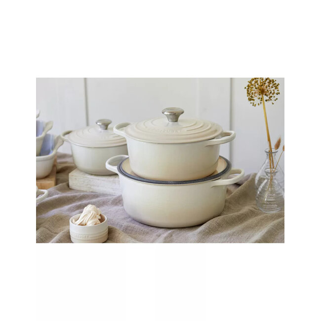 Le Creuset Braadpan Signature Meringue 20 cm, gietijzer met geëmailleerde binnenlaag,