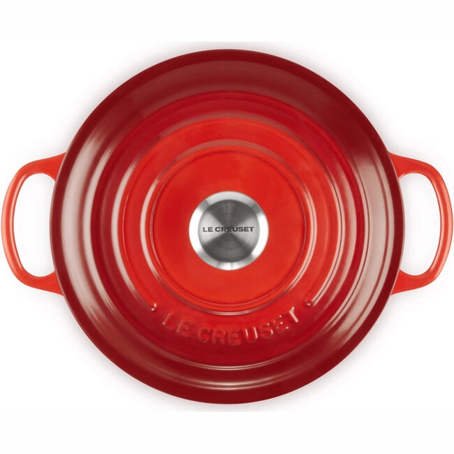 Le Creuset Braadpan Signature Kersenrood 20cm, gietijzer met emaillelaag geschikt voor alle warmtebronnen