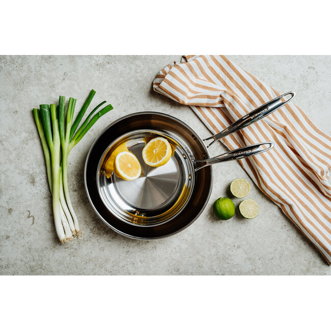 Scanpan Fusion 5 RVS Koekenpanset 20 + 28 cm – Duurzame roestvrijstalen pannen voor gelijkmatig garen, geschikt voor alle warmtebronnen inclusief inductie