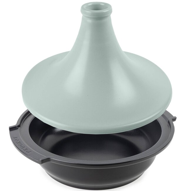 Peugeot Tajine Atlas Saliegroen 30cm - 6 tot 8 personen - keramische deksel - Schaal 100% gerecycled aluminium