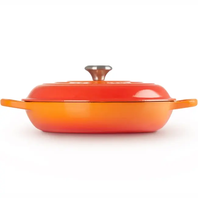 Le Creuset Signature Gietijzeren Campagnard Braadpan 30 cm Oranjerood – Lage Stoofpan