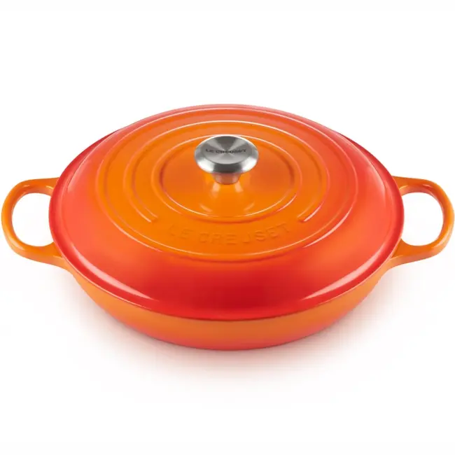 Le Creuset Signature Gietijzeren Campagnard Braadpan 30 cm Oranjerood – Lage Stoofpan
