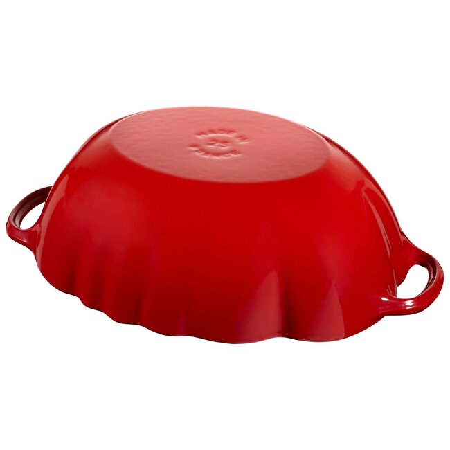 Staub Braadpan Tomaat Kersenrood 25 cm – 3 Liter Gietijzeren Cocotte voor Inductie, Oven en Stoofgerechten