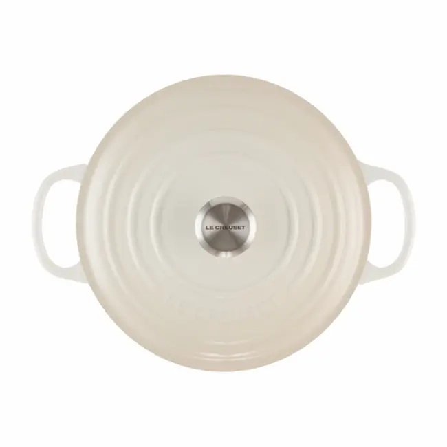 Le Creuset Braadpan Signature Meringue 24 cm - 4.2 liter – Gietijzeren Pan voor Slow Cooking, Braden en Stoofgerechten