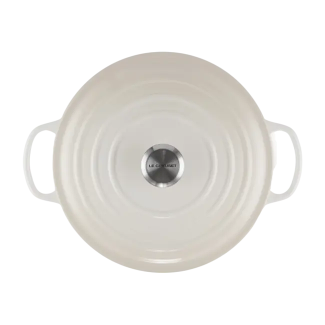 Le Creuset Braadpan Signature Meringue 28cm - 6.7 liter - Gietijzeren Pan voor Slow Cooking, Braden en Stoofgerechten