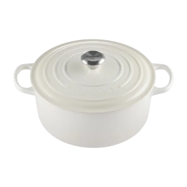 Le Creuset Braadpan Signature Meringue 28cm - 6.7 liter - Gietijzeren Pan voor Slow Cooking, Braden en Stoofgerechten
