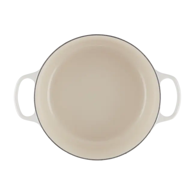 Le Creuset Braadpan Signature Meringue 28cm - 6.7 liter - Gietijzeren Pan voor Slow Cooking, Braden en Stoofgerechten