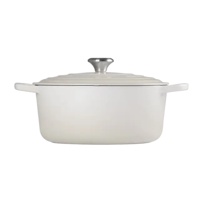 Le Creuset Braadpan Signature Meringue 28cm - 6.7 liter - Gietijzeren Pan voor Slow Cooking, Braden en Stoofgerechten