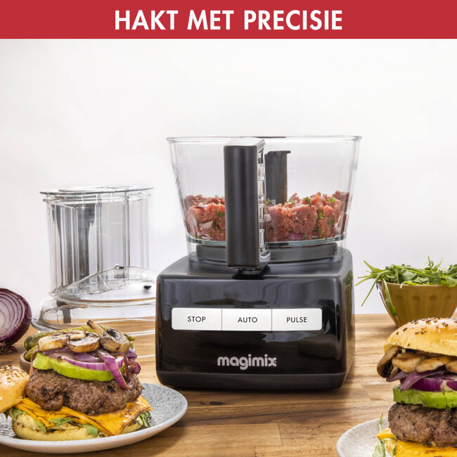 Magimix Foodprocessor CS 5200XL - Met Blokjes & staafjes kit - Met Citruspers - Zwart