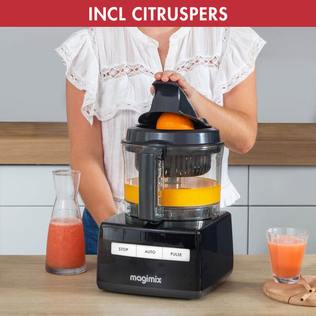 Magimix Foodprocessor CS 5200XL - Met Blokjes & staafjes kit - Met Citruspers - Zwart