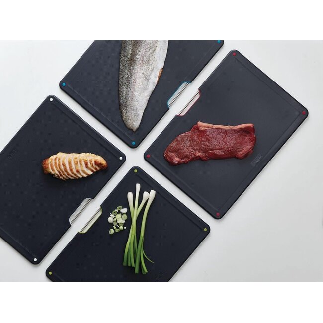 Joseph Joseph Snijplank Set van 4 Stuks Steel Carbon Black - Folio Steel