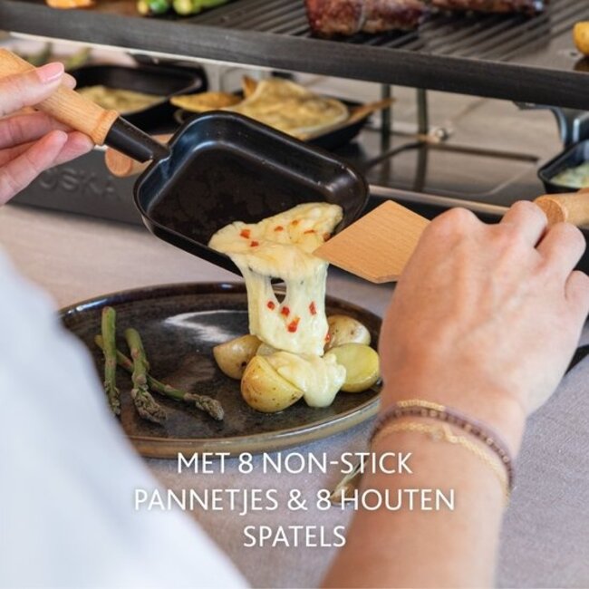 Boska Gourmetstel Party Raclette 8-persoons - Gezellig & Gezond tafelen met iedereen aan tafel