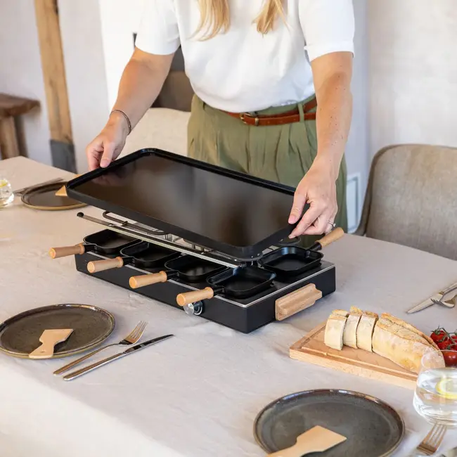 Boska Gourmetstel Party Raclette 8-persoons - Gezellig & Gezond tafelen met iedereen aan tafel