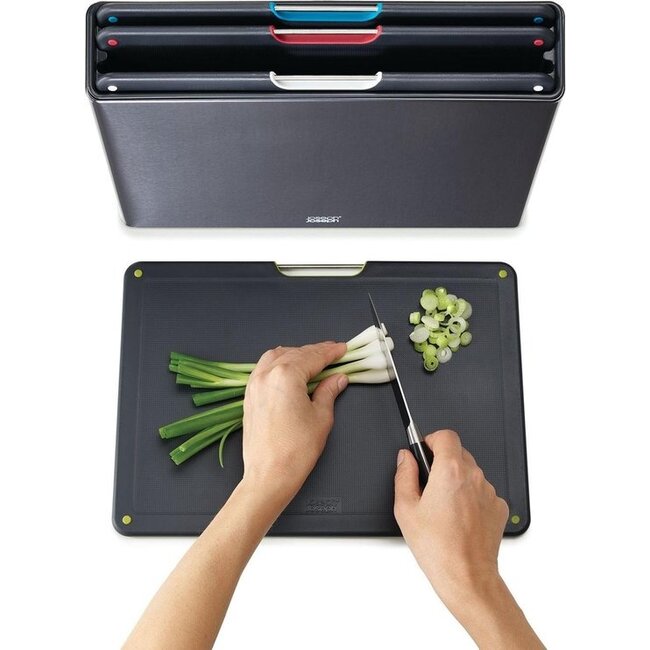 Joseph Joseph Snijplank Set van 4 Stuks Steel Carbon Black - Folio Steel