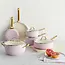 Greenpan Padova Blush Pink Pannenset 10-delig met PFAS-vrije keramische antiaanbaklaag; elegante complete set voor gezond en gelijkmatig koken