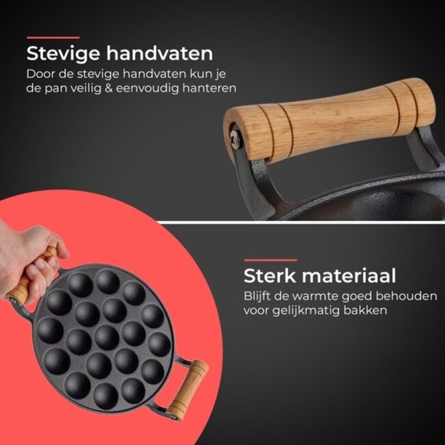 GrillX Poffertjespan met Houten Handvaten