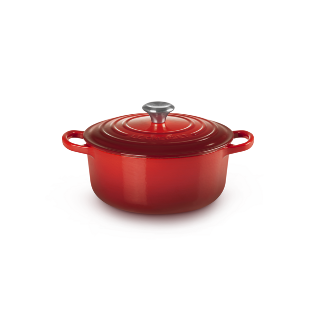 Le Creuset Braadpan Siganture Gietijzer Kersenrood 22cm - voor stoven, bakken en braden