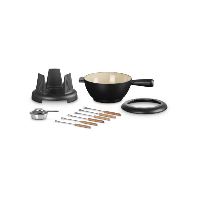 Le Creuset Fondueset Mode Mat Zwart 20cm - voor kaas en chocolade