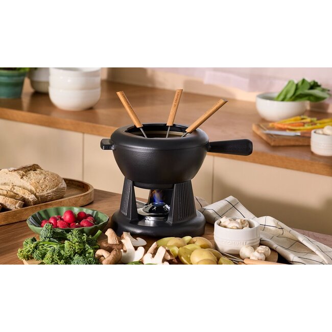 Le Creuset Fondueset Mode Mat Zwart 20cm - voor kaas en chocolade