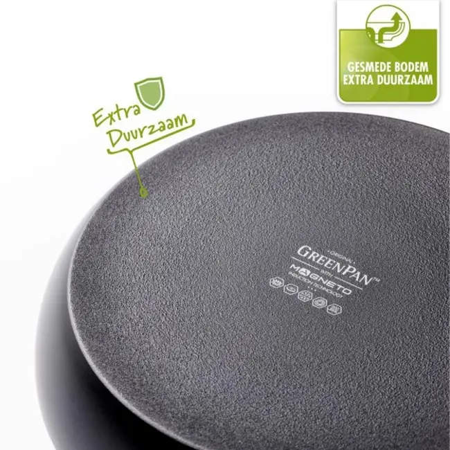 Greenpan Torino Keramische Sauteerpan / Hapjespan – 28 cm - 4.3 Liter – 100% PFAS-Vrij – Inclusief Glazen Deksel - 2 Handvaten - Ovenbestendig tot 180°C