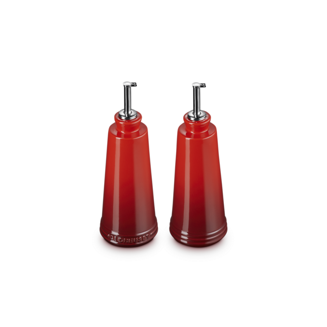 Le Creuset Olie- & Azijnset Signature – Kersenrood – 2x 300 ml – Hoogwaardig Aardewerk