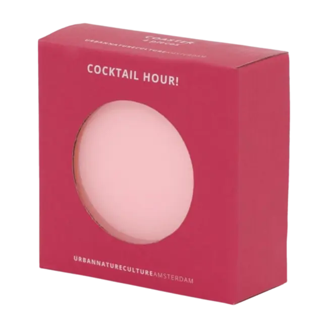 Urban Nature Culture Onderzetter Glas Coaster Pink - Set van 4-Stuks