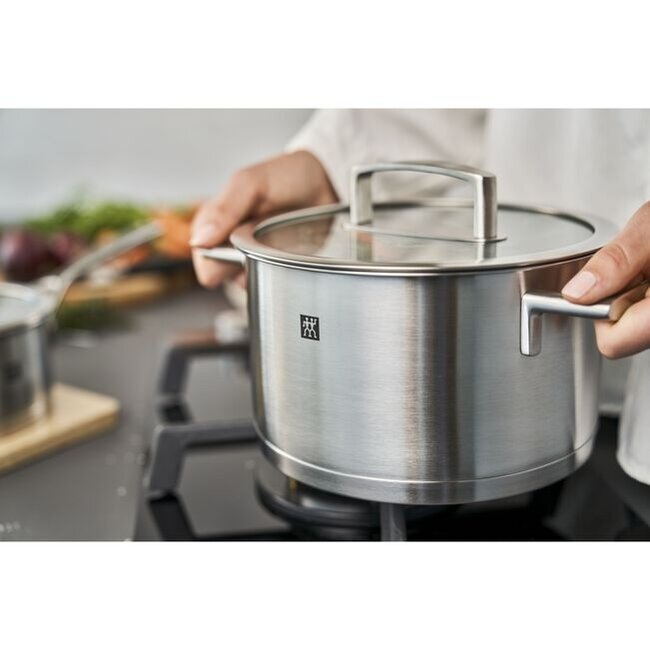 Zwilling Vitality Pannenset – 5-delig – 18/10 Roestvrij Staal – Inclusief Glazen Deksels