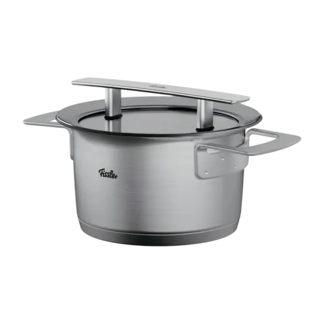 Fissler Pannenset Phi Collection Glasdeksels 5-delig - Ruimtebesparend Stapelbaar Design, Inclusief Unieke Afgietfunctie en Glazen Deksels