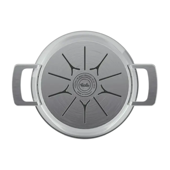 Fissler Pannenset Phi Collection Glasdeksels 5-delig - Ruimtebesparend Stapelbaar Design, Inclusief Unieke Afgietfunctie en Glazen Deksels