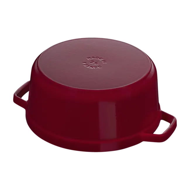 Staub Braadpan Cocotte Bordeaux 28cm | Gietijzeren Braadpan | 6.7 Liter | Zelfbevochtigend Deksel